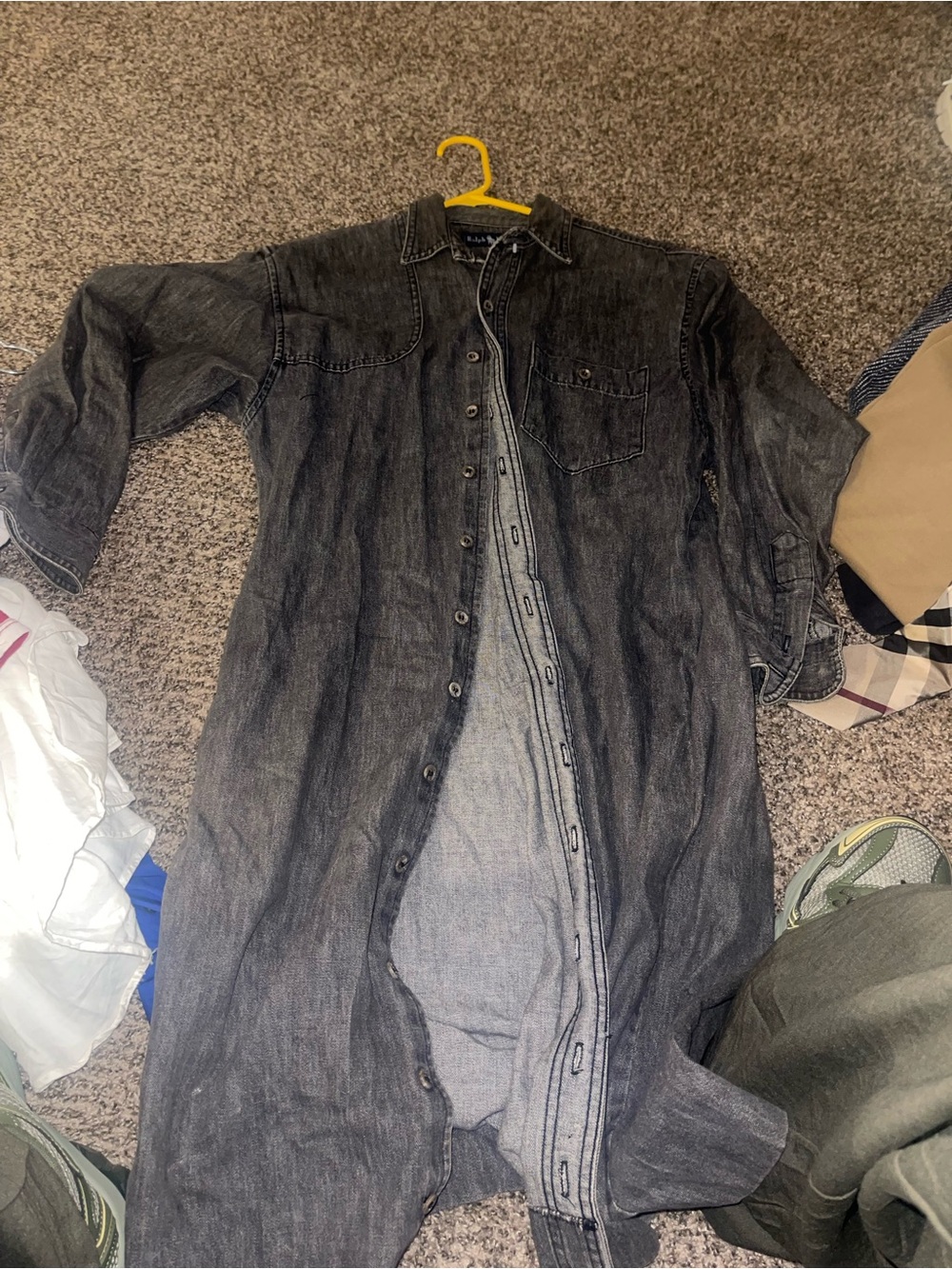 Women’s black rinsed black denim shirt dress size 8